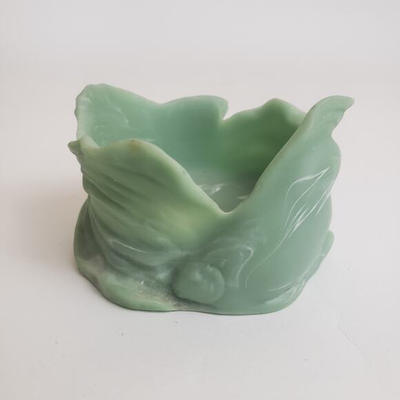 VTG 80s Dina Soapstone Retro Trinket Dish Beta Fish Bathroom Teal Marbled Beach - Picture 3 of 11